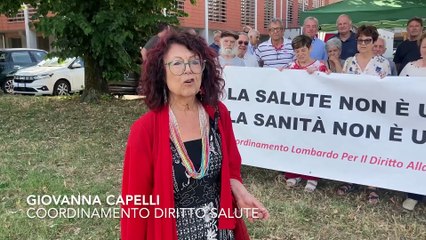 Protesta davanti all’ospedale di Vizzolo