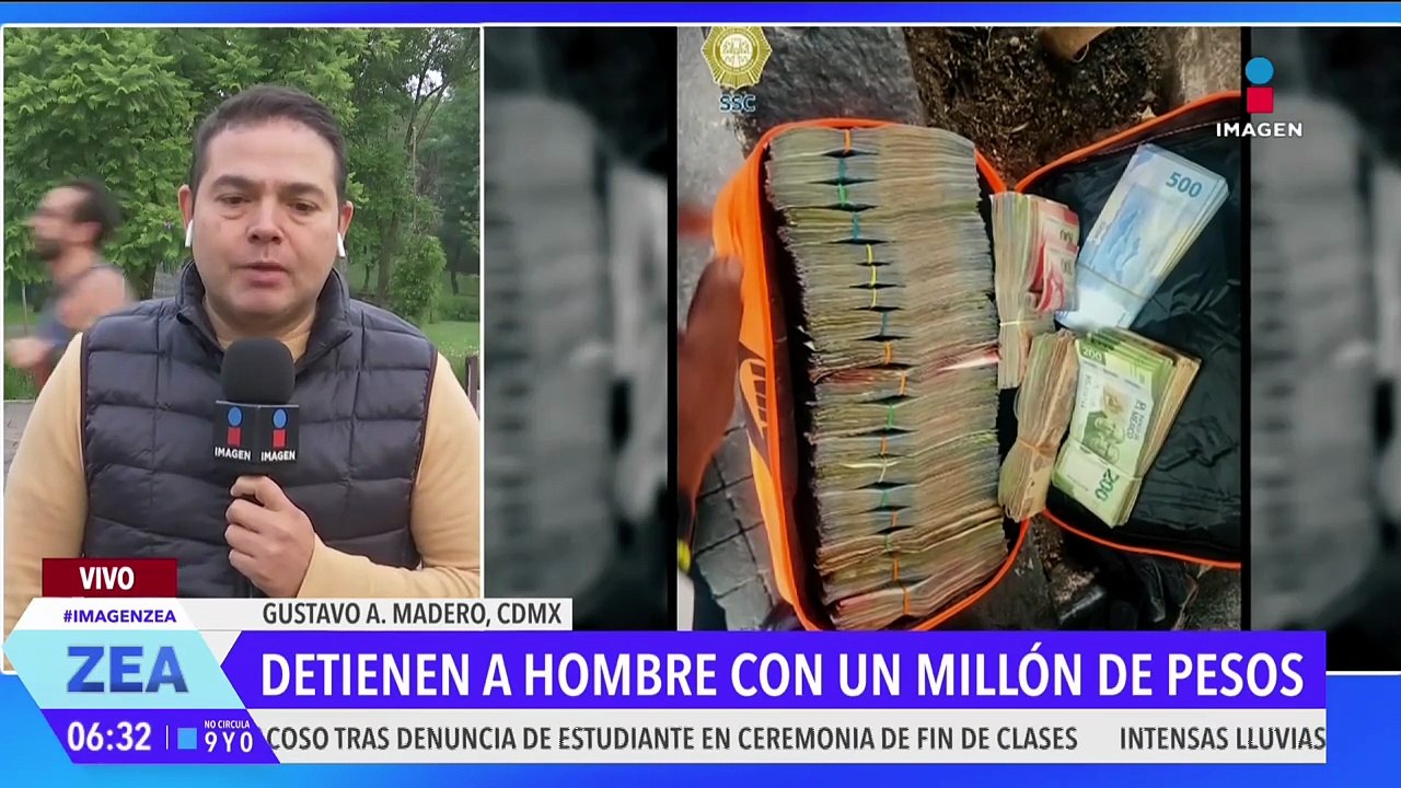 Detienen a hombre con casi 1 mdp en la alcaldía Gustavo A. Madero, CDMX