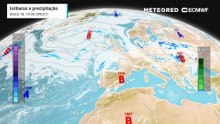 As baixas pressões deverão rondar a Península Ibérica resultando em vários períodos instáveis nos próximos dias