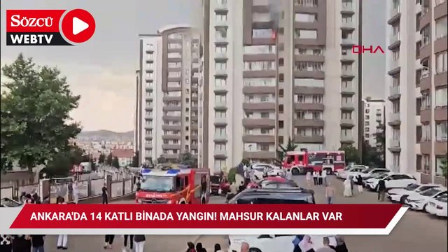 Ankara'da 14 katlı binada yangın! Mahsur kalanlar var