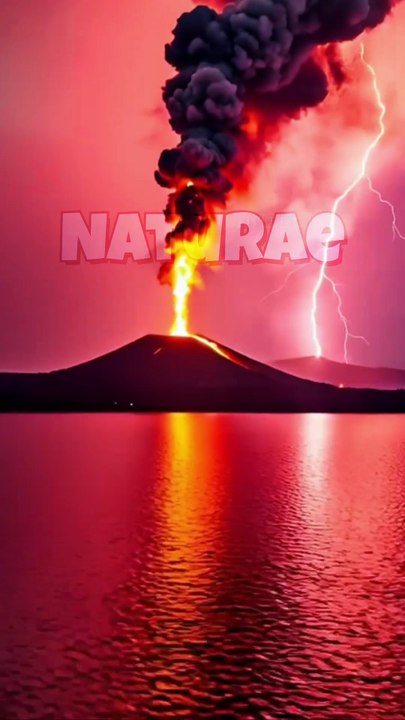 When Nature Gets Angry: Volcano + Lightning!