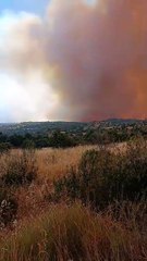 Vista del incendio de Navaluenga desde San Juan de la Nava
