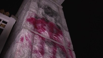 청와대 영빈관 정문에 붉은색 낙서...40대 여성 검거 / YTN