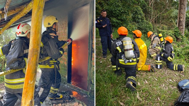 Bomberos que salvan vidas en escenarios extremos se entrenan en Cartagena