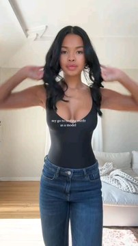 My go to model uniform for casting ✨ bodysuit @SKIMS jeans @Mango #model #modeling #modelcasting #fyp