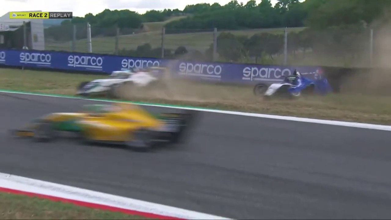 Italian F4 Championship 2025 Mugello Race 2 Weiss Albag Viisoreanu Big Crash