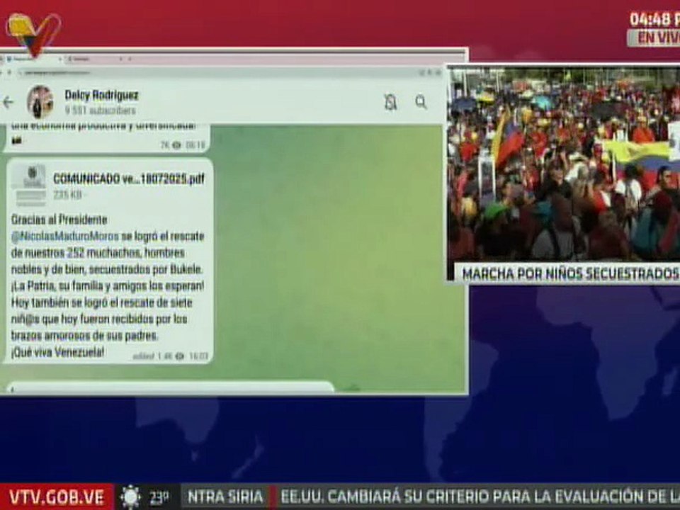 Vcpdta. Rodríguez agradeció al pdte. Maduro por rescatar a los 250 migrantes secuestrados por Bukele