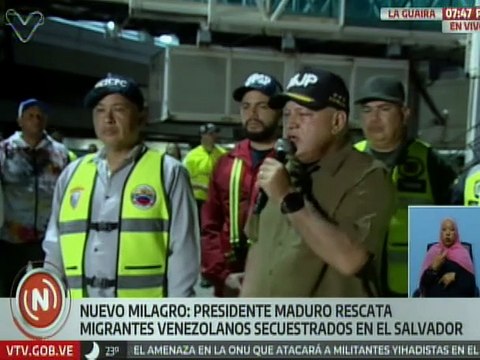 Vpdte. Diosdado Cabello aseguró que continúan los esfuerzos para rescatar a los niños secuestrados
