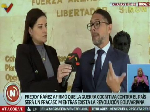 Vpdte. Sec. Ñáñez aseguró que la guerra cognitiva contra la nación ha sido un fracaso