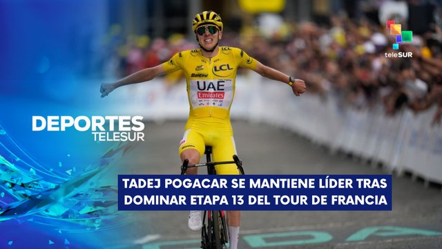 Tadej Pogacar se impuso en la etapa 13 del Tour de France 2025 DEPORTES TELESUR 18-07-2025