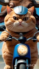 cat and Bull enjoy bike Ride