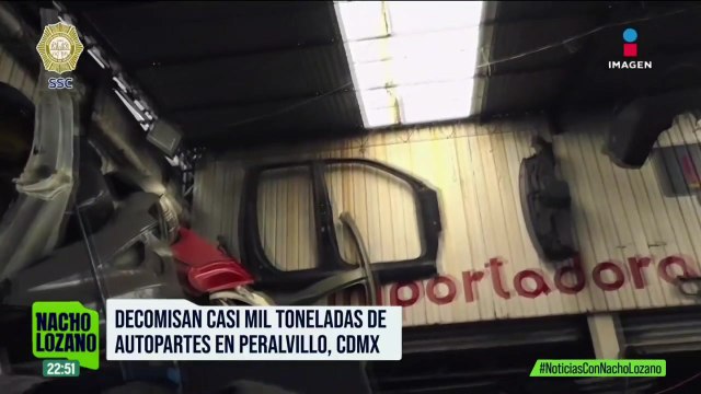 Decomisan casi mil toneladas de autopartes en Peralvillo, CDMX