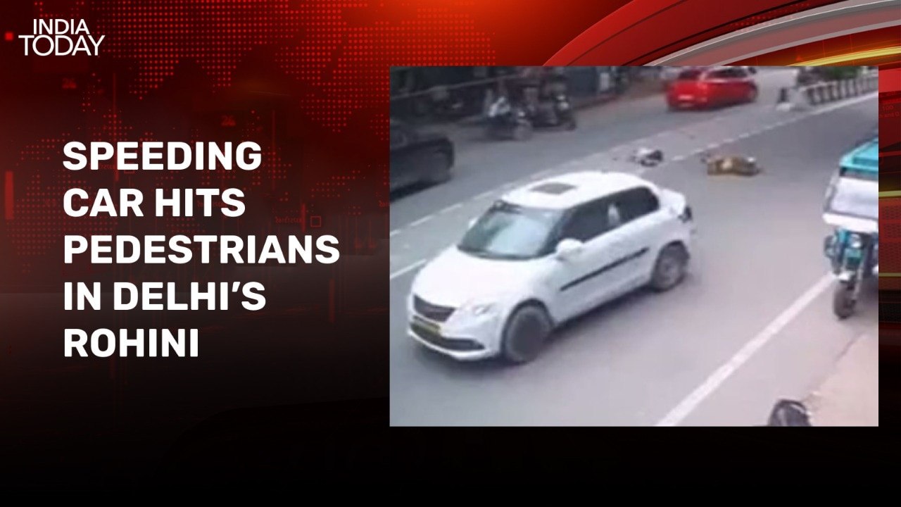 Video: Speeding car hits pedestrians in Delhi, leaves two injured