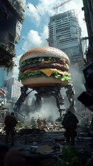 Most Dangours Burger Robot Attack In  City