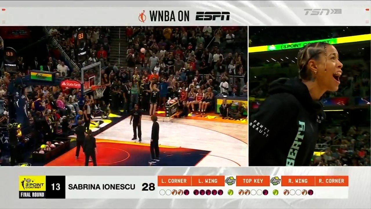 Sabrina Ionescu vuelve a reinar en el concurso de triples de la WNBA