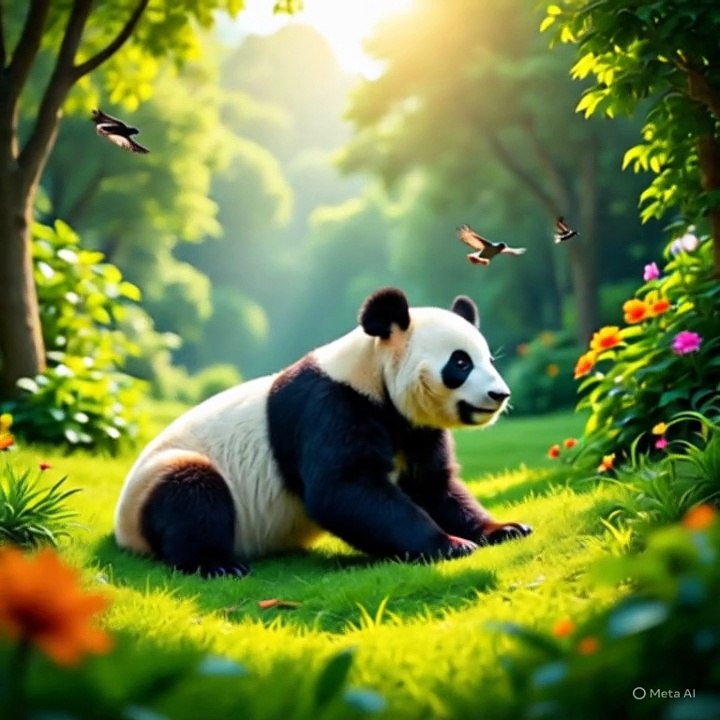 Panda in jungle