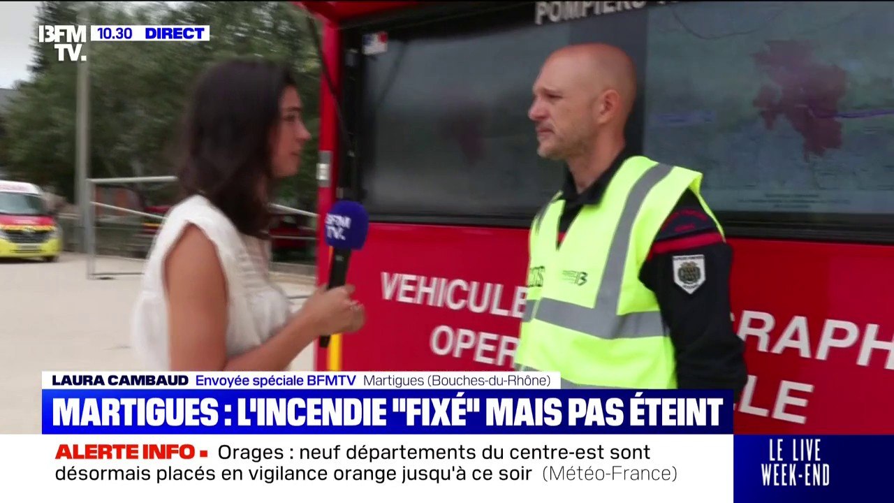 Martigues: l'incendie "est fixé" mais pas éteint, 350 pompiers toujours mobilisés