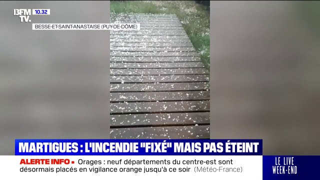 Orages: les images des grêlons qui tombent dans le Puy-de-Dôme, 9 départements en vigilance orange