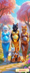 Three pregnant lady cats | born new kitten baby