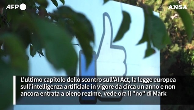 'No' di Meta al codice ue sull'intelligenza artificiale, 'troppe incertezze'