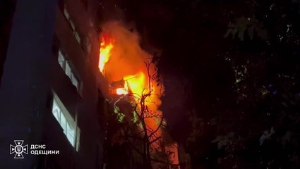 Watch emergency services respond to deadly mass Russian drone attack