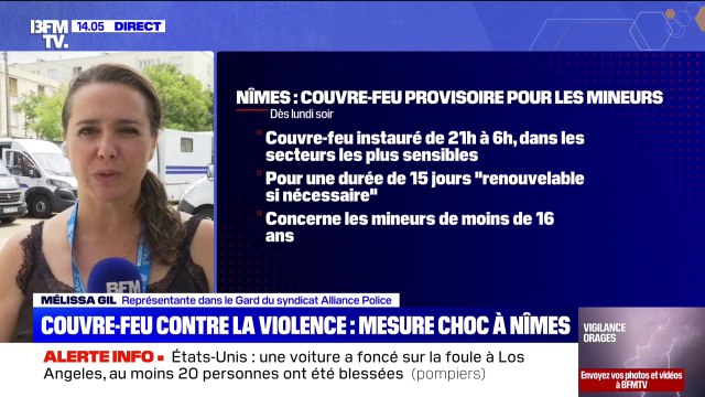 Couvre-feu provisoire pour les mineurs à Nîmes: pour Mélissa Gil (Syndicat Alliance Police) dans le Gard, il faut des mesures plus pérennes