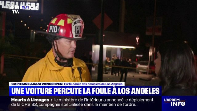Los Angeles: On dénombre au moins 30 blessés , rapporte le porte-parole des pompiers après qu'une voiture a percuté la foule