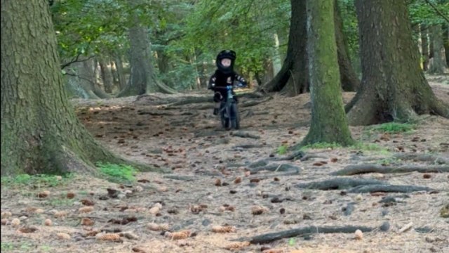 Little biker pedals proudly until he crashes with style
