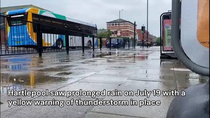 Watch as heavy rain deluges Hartlepool