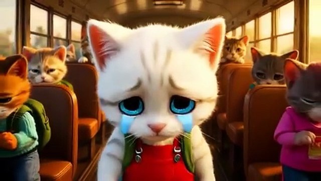 Kitten chased by terrifying mutated school bus on the way to schools on the way