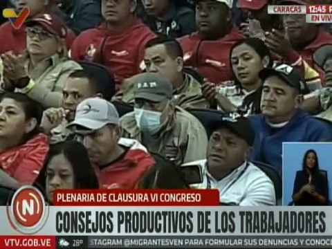 Vpdta. Delcy Rodríguez lidera la plenaria el 6º Congreso de los Consejos Productivos de Trabajadores