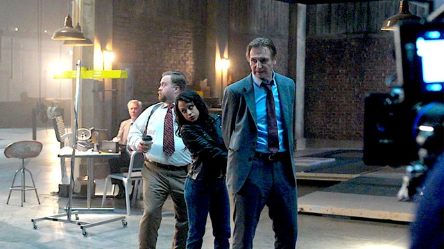 Go Behind the Scenes of The Naked Gun with Liam Neeson and Pamela Anderson