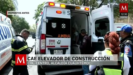Cae elevador de construcción en la Alcaldía Cuauhtémoc en CdMx; se reportan heridos
