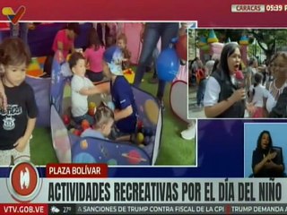 Caracas | Niñas y niños disfrutan en familia de juegos dispuestos por el Día del Niño