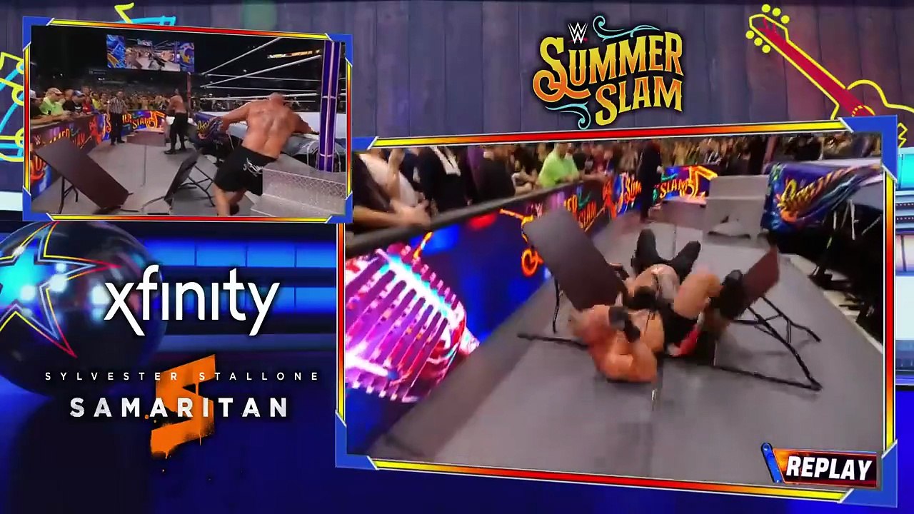 WWE SUMMER SLAM 2023 BROCK LESNAR VS ROMAN REIGNS LAST MAN STANGING MATCH