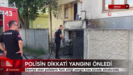 Düzce'de polisin dikkati yangını önledi