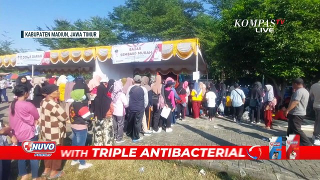 Warga Madiun Serbu Bazar Sembako Murah, Beras Premium Rp 59 Ribu per 5 Kg | KOMPAS SIANG