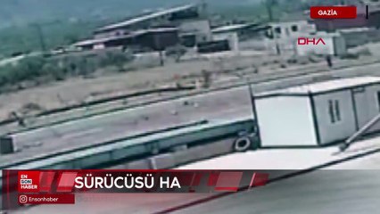 Gaziantep'te hafif ticari araç takla attı