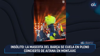 Insólito: la mascota del Barça se cuela en pleno concierto de Aitana en Montjuic