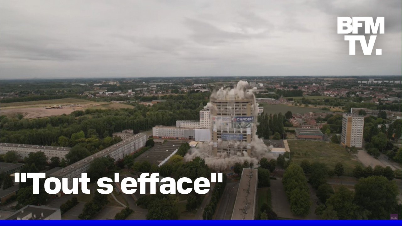Les images impressionnantes d'une tour de 28 étages démolie en quelques secondes à Loos dans le Nord