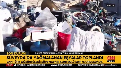 Süveyda'da yağmalanan eşyalar toplandı