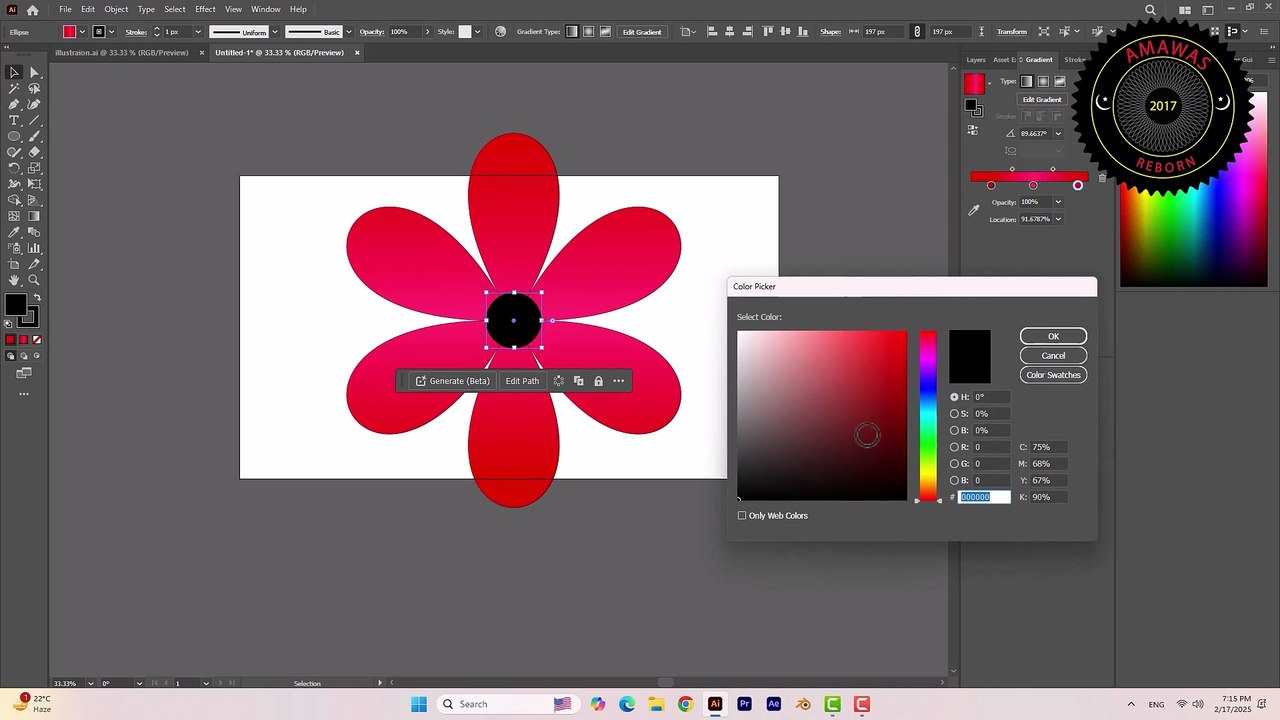 2D 3D Flower Modeling Tutorial in Adobe Illustrator and Blender