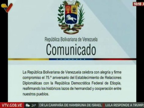 Venezuela celebra el 75 aniversario del Establecimiento de Relaciones Diplomáticas con Etiopía