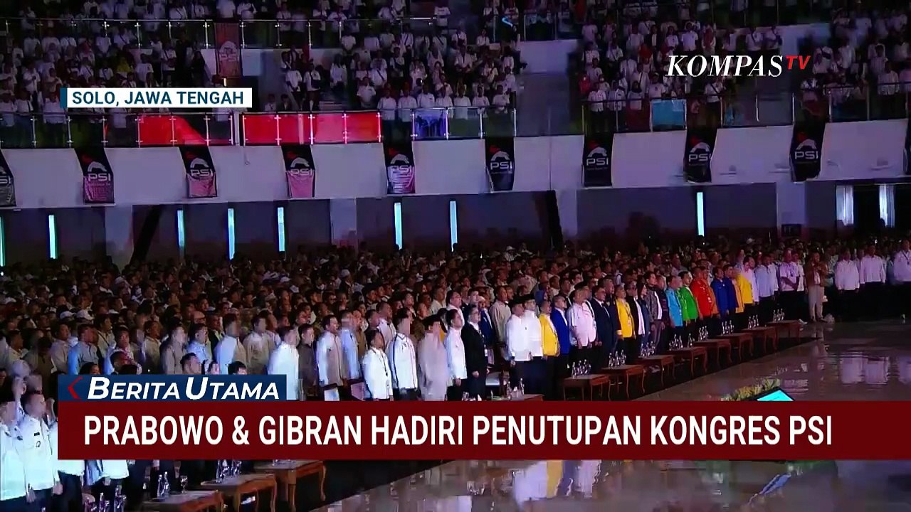 Prabowo Hadiri Penutupan Kongres PSI, Duduk Bareng Gibran dan Kaesang