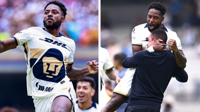 Álvaro Angulo hace su debut en Pumas con golazo y corre a abrazar a Efraín Juárez