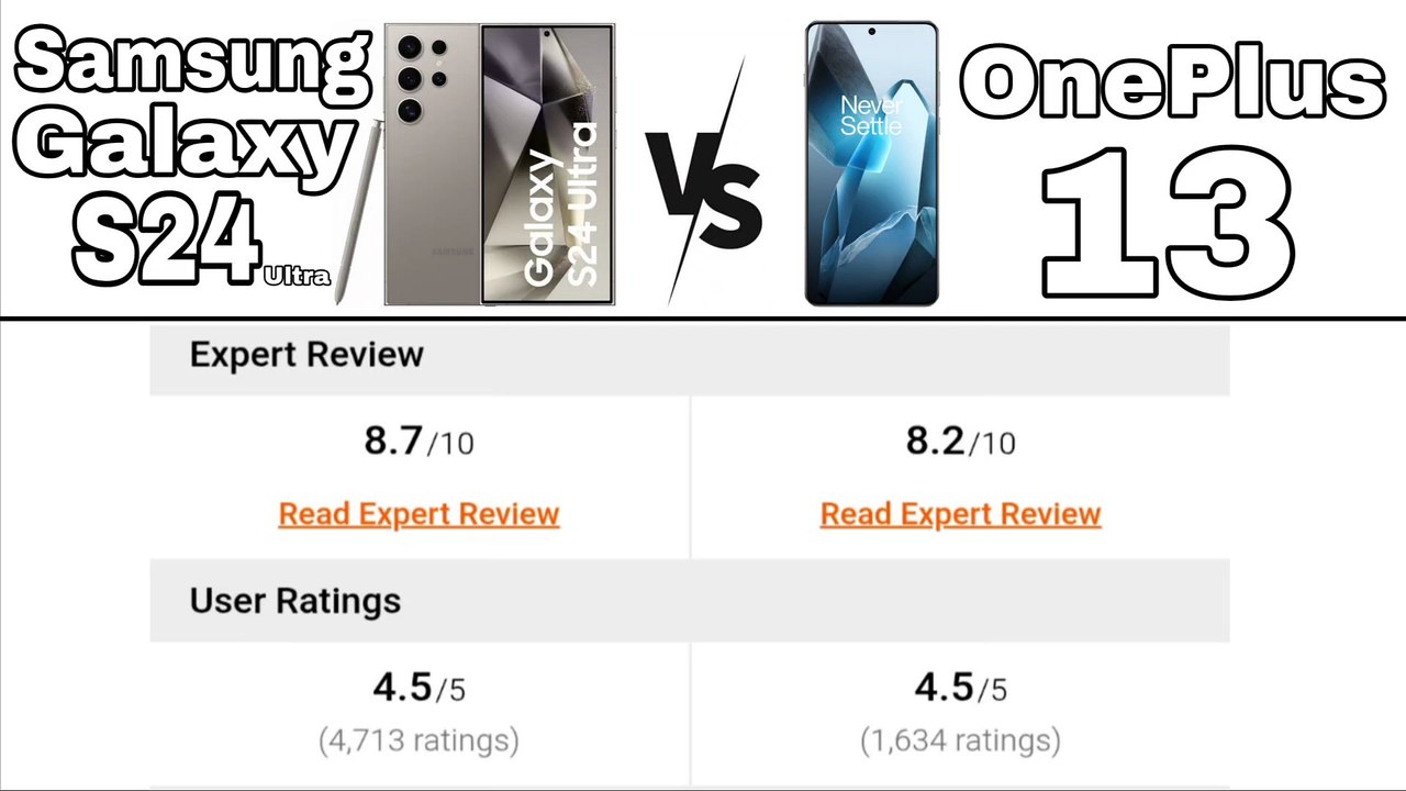 Samsung Galaxy S24 Ultra vs OnePlus 13 || Ram, Camera, Rom, Bettery, OS & More Features Details