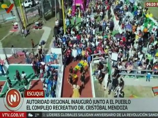 Autoridades regionales inauguran junto al pueblo el Complejo Recreativo Dr. Cristóbal Mendoza