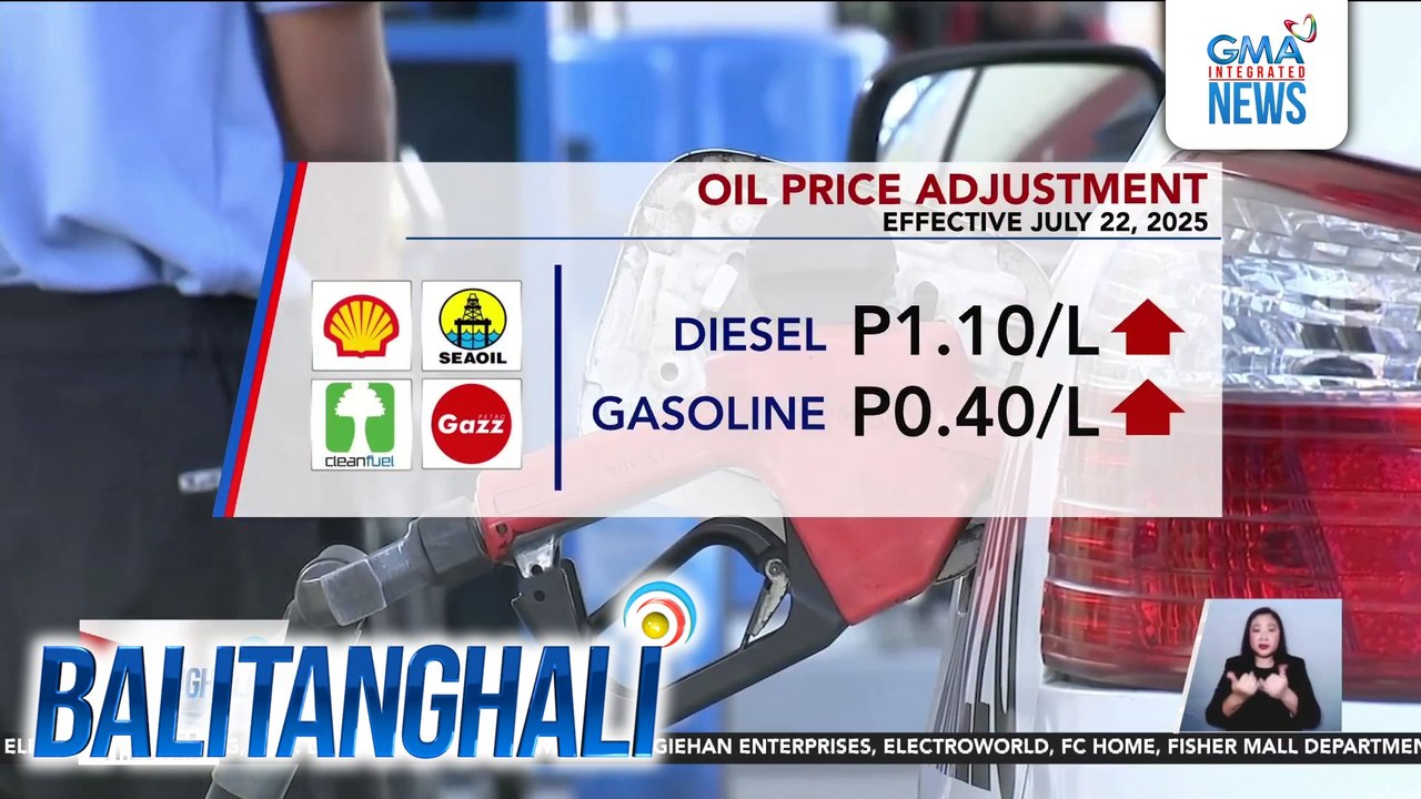 Oil price adjustment (effective July 22, 2025) | Balitanghali