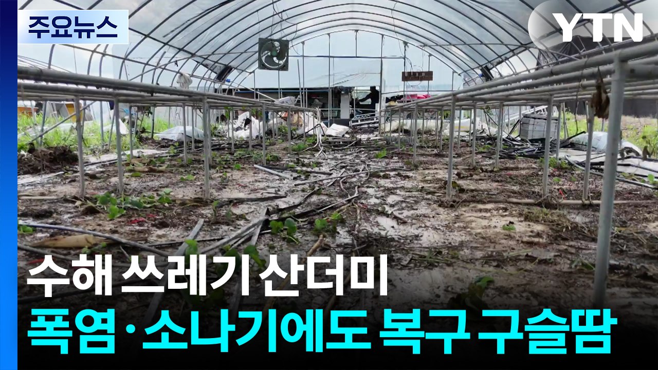 수해 쓰레기 산더미...폭염·소나기에도 복구 구슬땀 / YTN