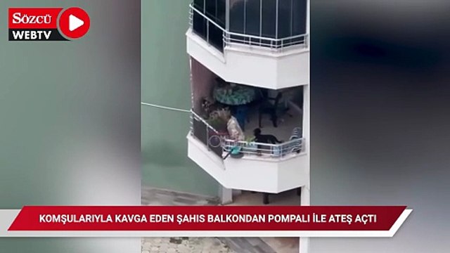 Mersin'de komşularıyla kavga eden şahıs balkondan pompalı tüfekle ateş açtı